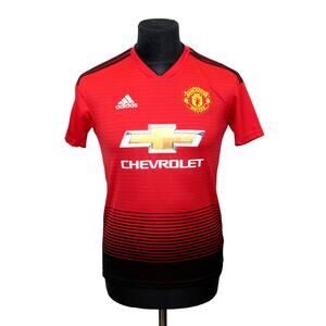 B5 NEW ADIDAS MANCHESTER UNITED RED 18/19 HOME SOCCER JERSEY CG0040 Sz XS $90